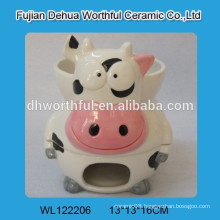 Cow shape candle ceramic fondue set